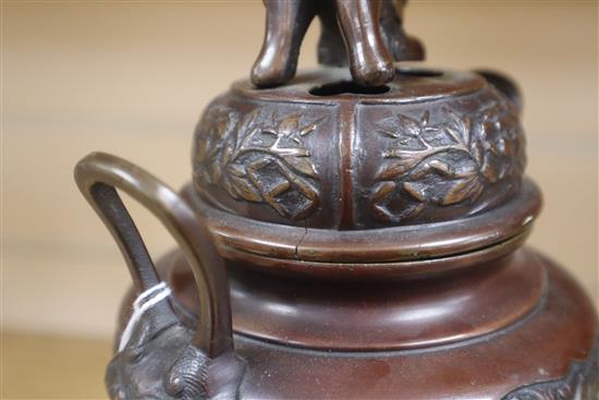 A Chinese bronze koro and cover height 29cm